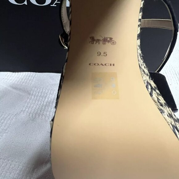 Coach Talina Black Platform Espadrille Sandals Shoes Pumps Heels 9.5 B NEW‎ - Picture 6 of 8